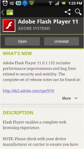 How to install adobe flash player 11.1 for android